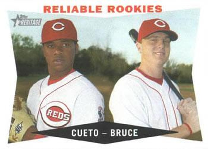 #32 Reliable Rookies Johnny Cueto / Jay Bruce - Cincinnati Reds - 2009 Topps Heritage Baseball