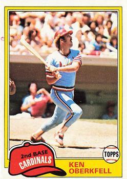 #32 Ken Oberkfell - St. Louis Cardinals - 1981 Topps Baseball