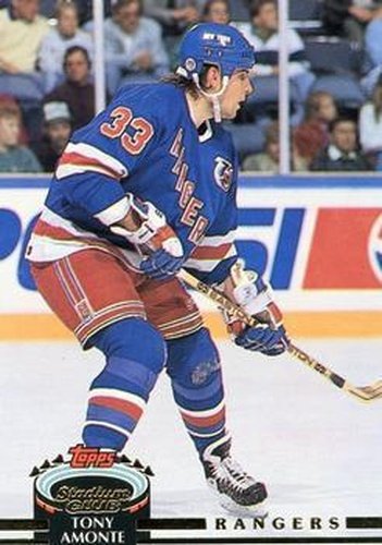 #32 Tony Amonte - New York Rangers - 1992-93 Stadium Club Hockey