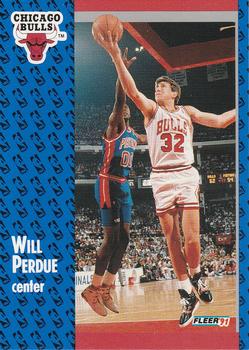 #32 Will Perdue - Chicago Bulls - 1991-92 Fleer Basketball