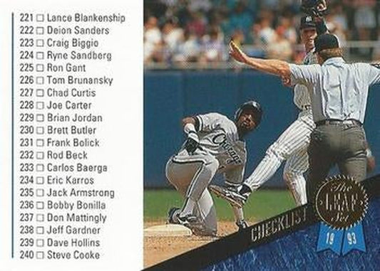 #330 Checklist - Chicago White Sox / New York Yankees - 1993 Leaf Baseball