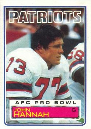 #330 John Hannah - New England Patriots - 1983 Topps Football