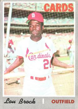 #330 Lou Brock - St. Louis Cardinals - 1970 Topps Baseball