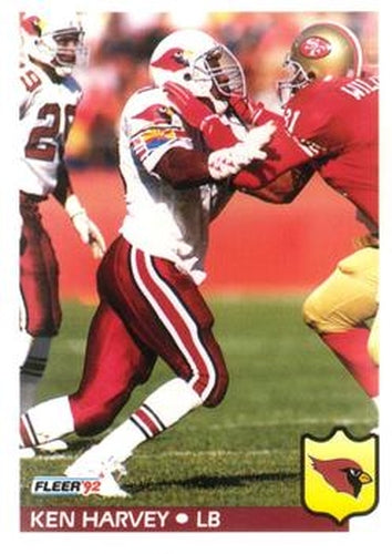 #330 Ken Harvey - Phoenix Cardinals - 1992 Fleer Football