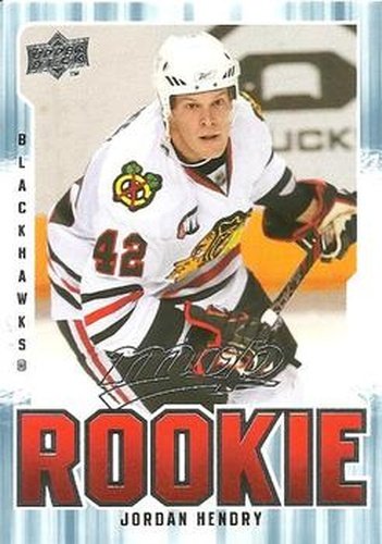 #330 Jordan Hendry - Chicago Blackhawks - 2008-09 Upper Deck MVP Hockey