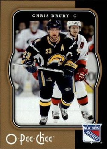#330 Chris Drury - New York Rangers - 2007-08 O-Pee-Chee Hockey