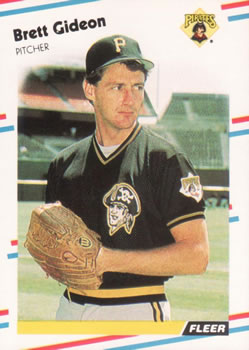 #330 Brett Gideon - Pittsburgh Pirates - 1988 Fleer Baseball