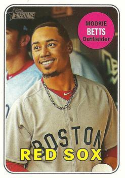 #330d Mookie Betts - Boston Red Sox - 2018 Topps Heritage Baseball
