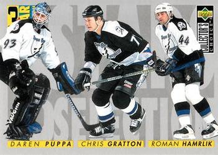 #331 Roman Hamrlik / Chris Gratton / Daren Puppa - Tampa Bay Lightning - 1996-97 Collector's Choice Hockey