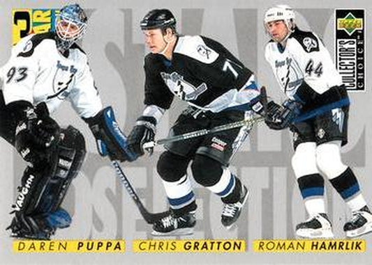#331 Roman Hamrlik / Chris Gratton / Daren Puppa - Tampa Bay Lightning - 1996-97 Collector's Choice Hockey