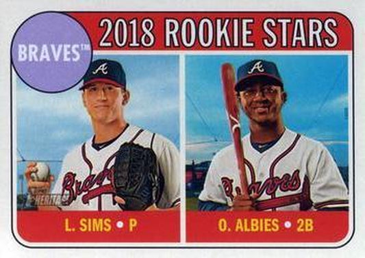 #331 Ozzie Albies / Lucas Sims - Atlanta Braves - 2018 Topps Heritage Baseball
