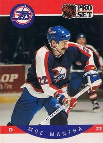 #332 Moe Mantha - Winnipeg Jets - 1990-91 Pro Set Hockey