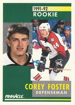 #332 Corey Foster - Philadelphia Flyers - 1991-92 Pinnacle Hockey