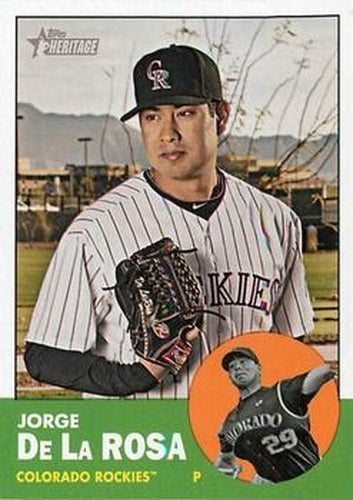 #332 Jorge De La Rosa - Colorado Rockies - 2012 Topps Heritage Baseball