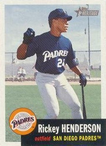 #332 Rickey Henderson - San Diego Padres - 2002 Topps Heritage Baseball