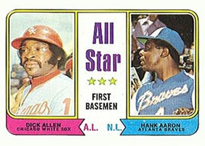 #332 All-Star First Basemen Dick Allen / Hank Aaron - Chicago White Sox / Atlanta Braves - 1974 Topps Baseball
