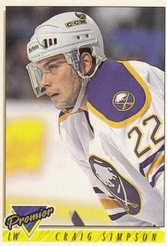 #333 Craig Simpson - Buffalo Sabres - 1993-94 Topps Premier Hockey