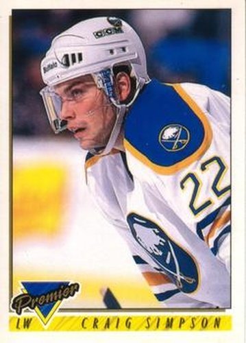 #333 Craig Simpson - Buffalo Sabres - 1993-94 O-Pee-Chee Premier Hockey