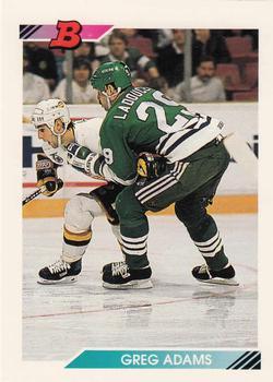 #333 Greg Adams - Vancouver Canucks - 1992-93 Bowman Hockey