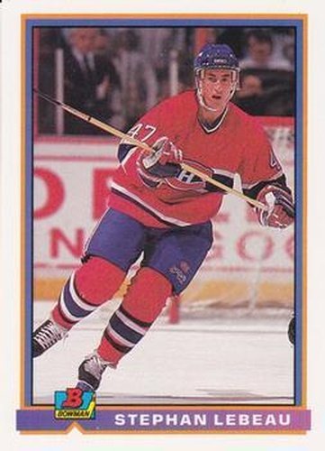 #333 Stephan Lebeau - Montreal Canadiens - 1991-92 Bowman Hockey