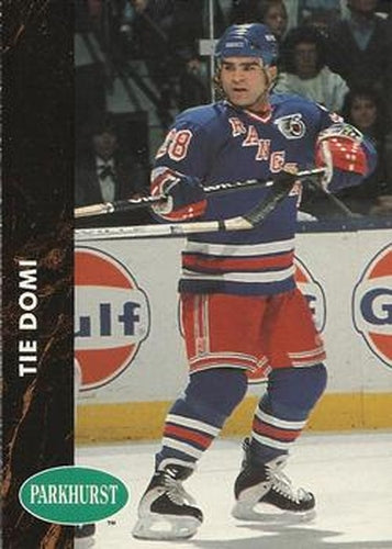 #333 Tie Domi - New York Rangers - 1991-92 Parkhurst Hockey
