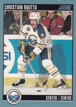 #334 Christian Ruuttu - Buffalo Sabres - 1992-93 Score Canadian Hockey