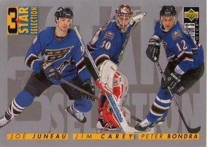 #334 Jim Carey / Joe Juneau / Peter Bondra - Washington Capitals - 1996-97 Collector's Choice Hockey