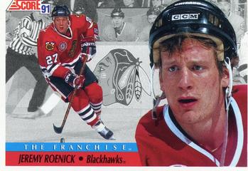 #334 Jeremy Roenick - Chicago Blackhawks - 1991-92 Score Canadian Bilingual Hockey