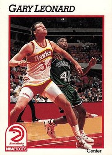 #334 Gary Leonard - Atlanta Hawks - 1991-92 Hoops Basketball