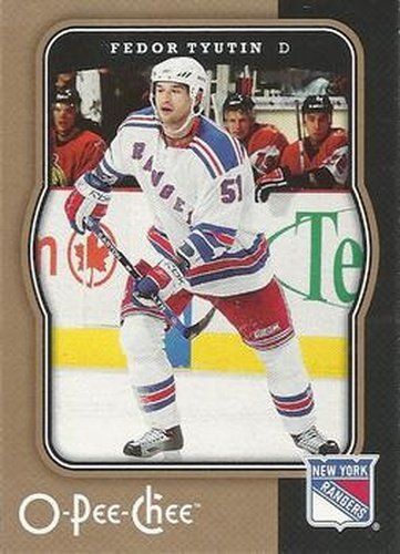 #334 Fedor Tyutin - New York Rangers - 2007-08 O-Pee-Chee Hockey