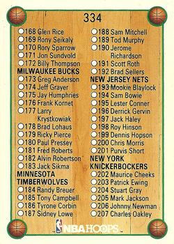 #334 Checklist: 168-250 - 1990-91 Hoops Basketball