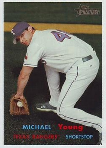 #334 Michael Young - Texas Rangers - 2006 Topps Heritage Baseball