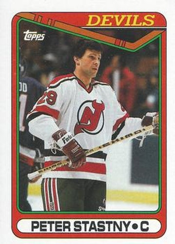#334 Peter Stastny - New Jersey Devils - 1990-91 Topps Hockey