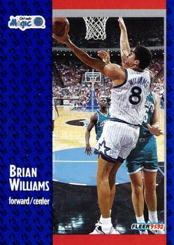 #334 Brian Williams - Orlando Magic - 1991-92 Fleer Basketball