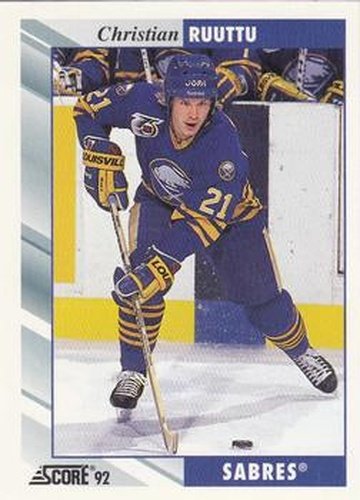 #334 Christian Ruuttu - Buffalo Sabres - 1992-93 Score USA Hockey