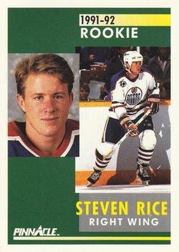 #334 Steven Rice - Edmonton Oilers - 1991-92 Pinnacle Hockey