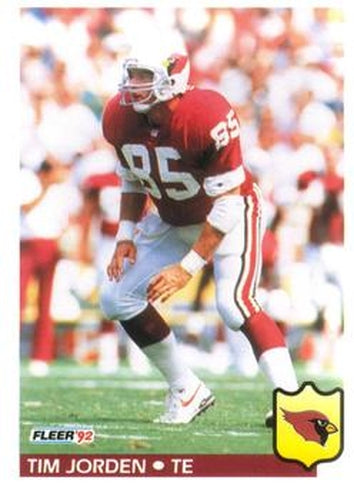 #334 Tim Jorden - Phoenix Cardinals - 1992 Fleer Football