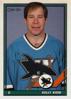 #335 Kelly Kisio - San Jose Sharks - 1991-92 O-Pee-Chee Hockey