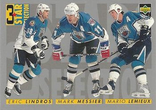 #335 Mario Lemieux / Mark Messier / Eric Lindros - 1996-97 Collector's Choice Hockey