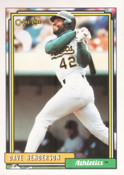 #335 Dave Henderson - Oakland Athletics - 1992 O-Pee-Chee Baseball
