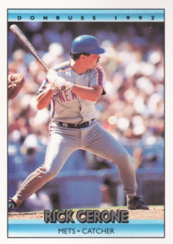 #335 Rick Cerone - New York Mets - 1992 Donruss Baseball