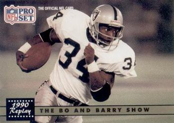 #335 Bo Jackson / Barry Sanders  - Los Angeles Raiders / Detroit Lions - 1991 Pro Set Football