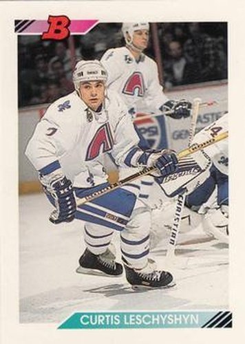 #335 Curtis Leschyshyn - Quebec Nordiques - 1992-93 Bowman Hockey