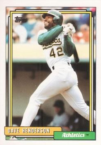 #335 Dave Henderson - Oakland Athletics - 1992 Topps Baseball