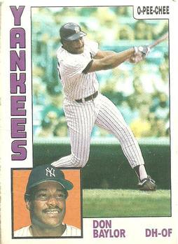 #335 Don Baylor - New York Yankees - 1984 O-Pee-Chee Baseball