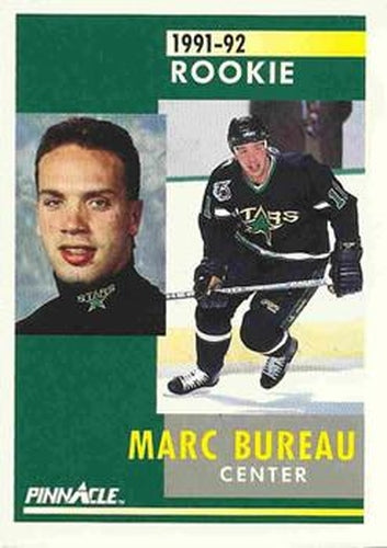 #335 Marc Bureau - Minnesota North Stars - 1991-92 Pinnacle Hockey