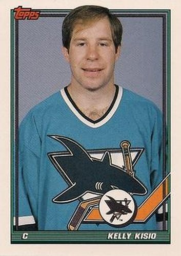 #335 Kelly Kisio - San Jose Sharks - 1991-92 Topps Hockey