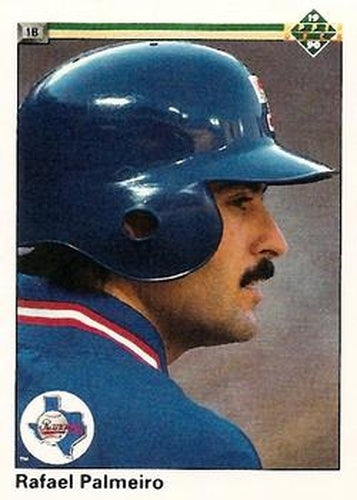 #335 Rafael Palmeiro - Texas Rangers - 1990 Upper Deck Baseball