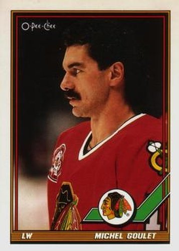 #336 Michel Goulet - Chicago Blackhawks - 1991-92 O-Pee-Chee Hockey