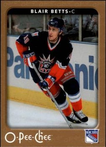 #336 Blair Betts - New York Rangers - 2006-07 O-Pee-Chee Hockey